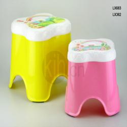 雙色防滑花形凳（小、中